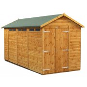 Power 14x6 Apex Secure Garden Shed - Double Door